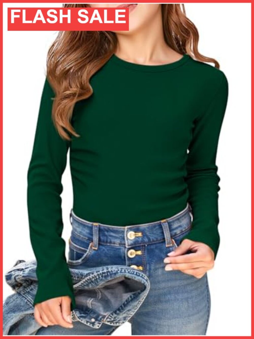 Girls Long Sleeve Ruched Side Slim Fit Ribbed Knit Casual Tee Shirt